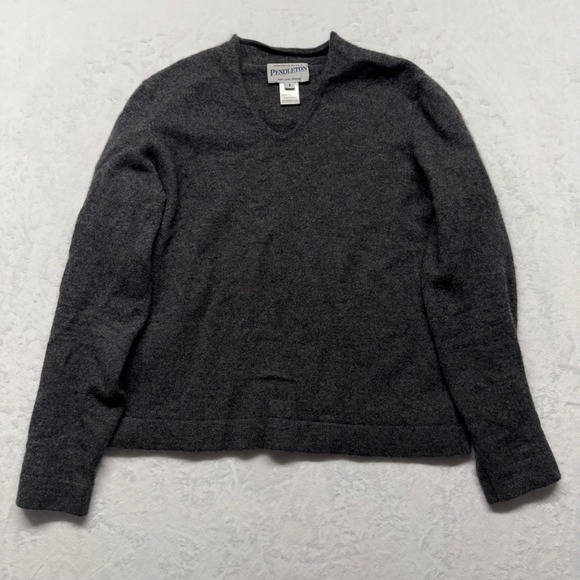 Pendleton Sweaters - Pendleton 100% Cashmere Sweater S Gray Womens V Neck Quiet Luxury Pullover